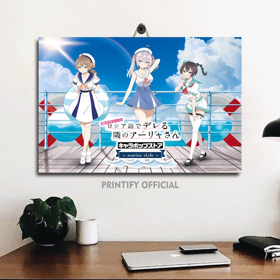 Hiasan Kamar Foto Anime Waifu Alya-San Tokidoki Bosotto / Pajangan Kamar Cowo /GUU|KKNLT