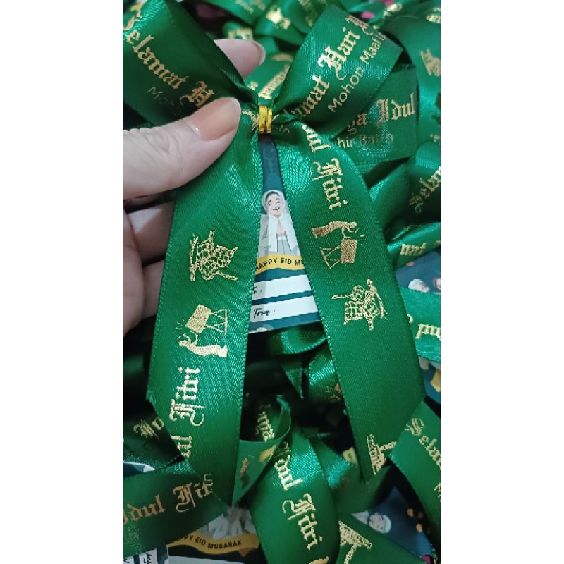 

pita hias jadian lebaran 2500 hijau sablon mas