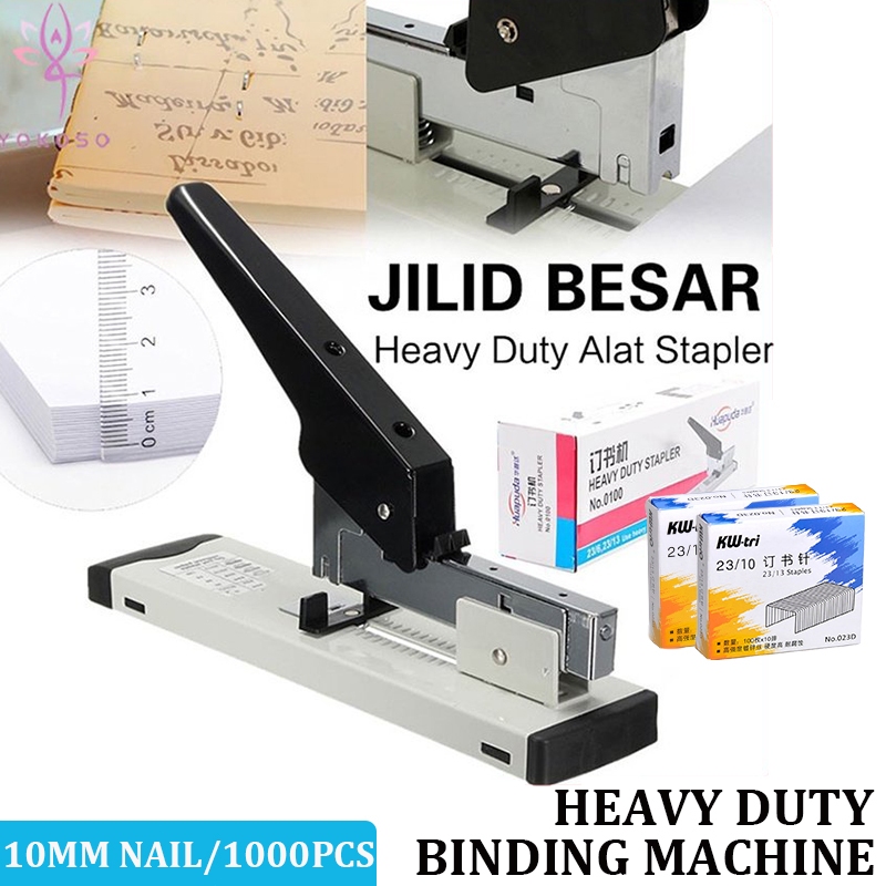 

Penjilidan Kertas Stapler Adjustable Logam Tugas Berat 100 Lembar