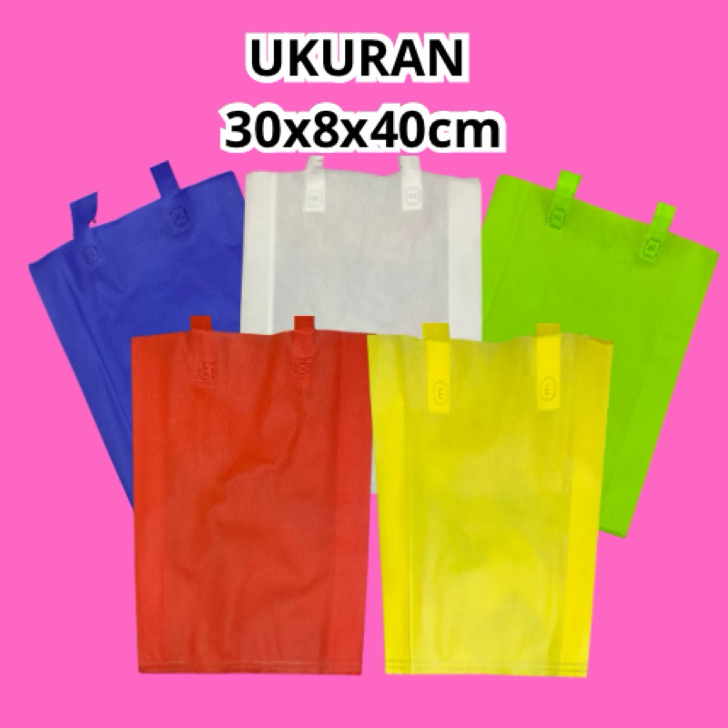 

Goodie Bag, Tas Jinjing, Tas Kain Spunbond, Tas Hampers, Kantong Sembako Ukuran 30x40cm