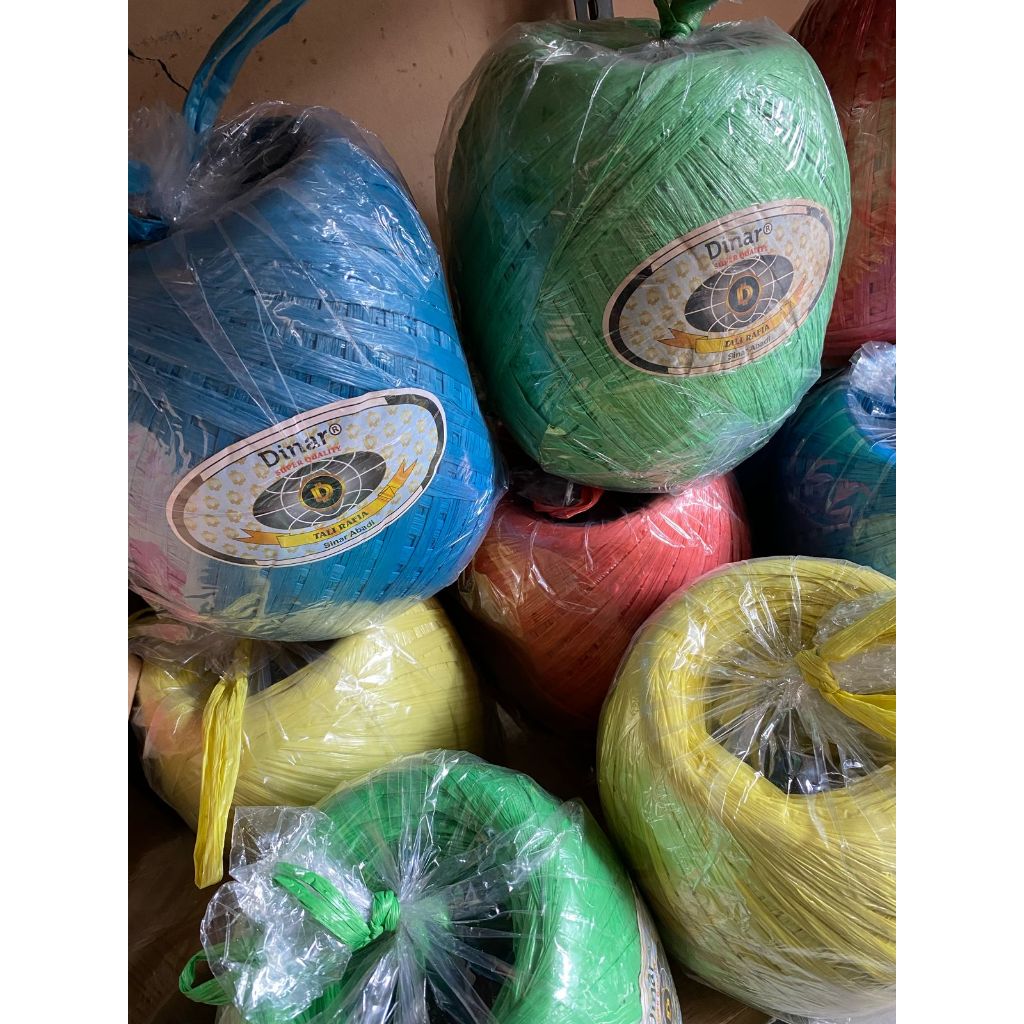 

tali rapia merek dinar roda alami / ready beberapa warna