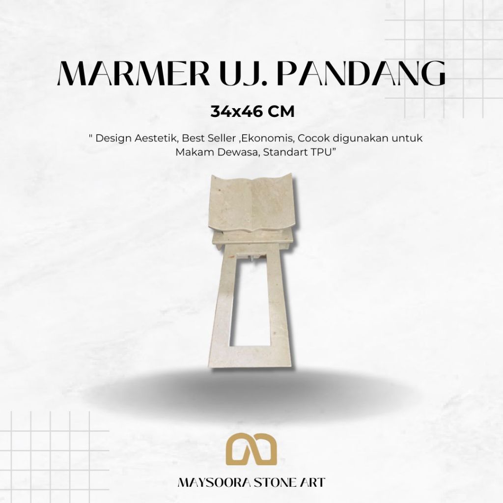 SET BATU NISAN BUKU MARMER + VAS BUNGA