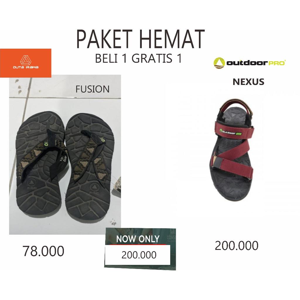 DUTAIRAMA - PAKET HEMAT BELI 1 GRATIS 1 SANDAL OUTDOOR NEXUS + FUSION
