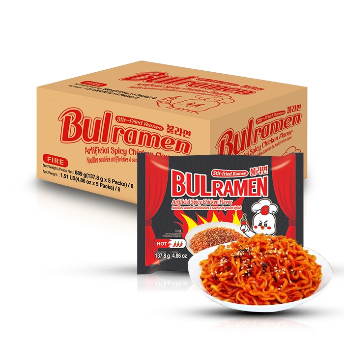 

BUL RAMEN Original Stir-Fried Ramen with Artificial Hot Spicy Chicken Flavor 137.8g 1 Dus (isi 40pcs)