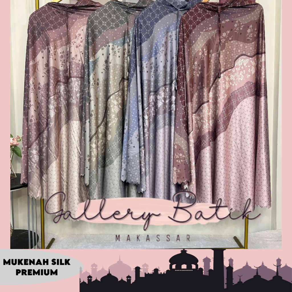 Mukena Dewasa Jumbo Premium Silk Renda Mewah termurah Makassar [[Gallery Batik Makassar]]