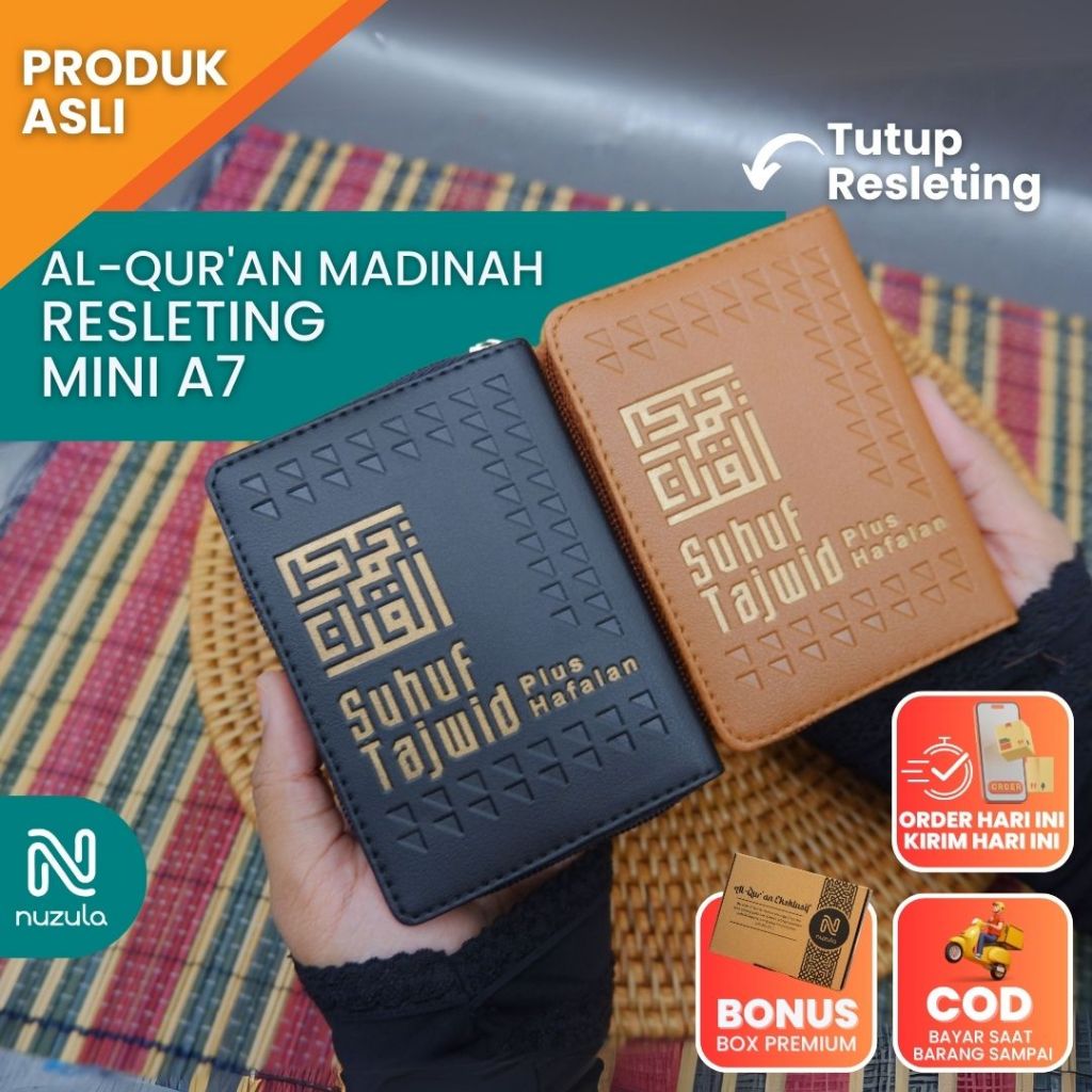 Al-Qur'an Madinah A7 Mini Resleting  - Alquran Saku Travel 30 Juz Tajwid Warna Mushaf Al Quran kecil