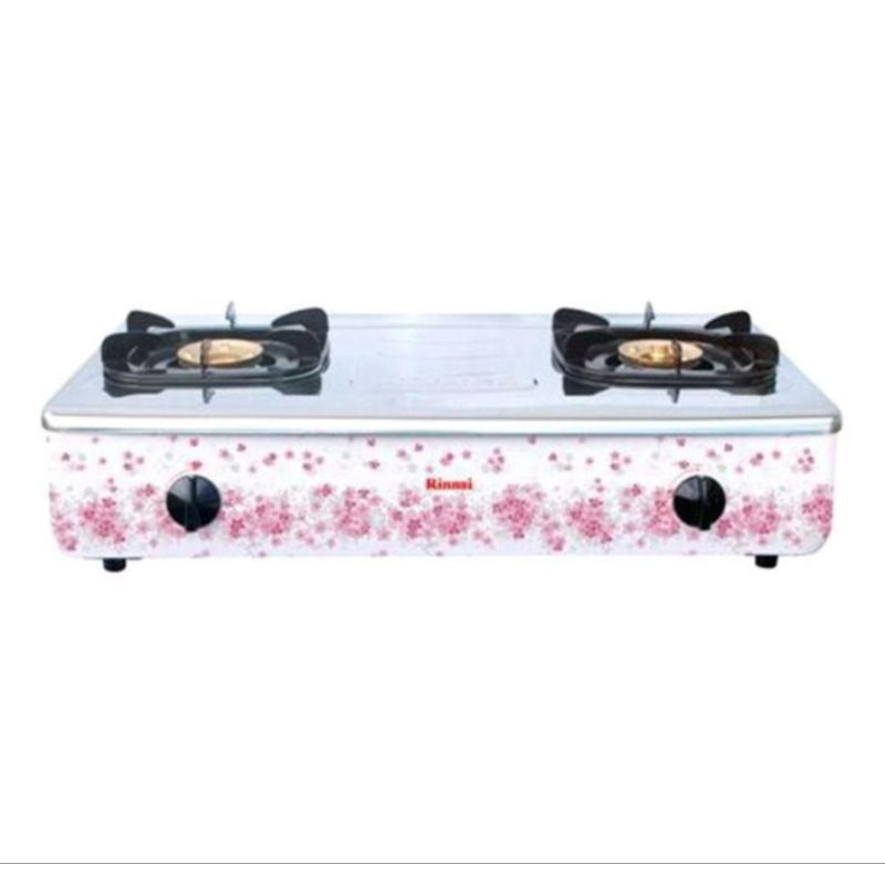 RINNAI KOMPOR GAS RI 712AF STAINLESS MOTIF SAKURA - KOMPOR GAS JUMBO 2 MATA 712AF - RINNAI KOMPOR GA