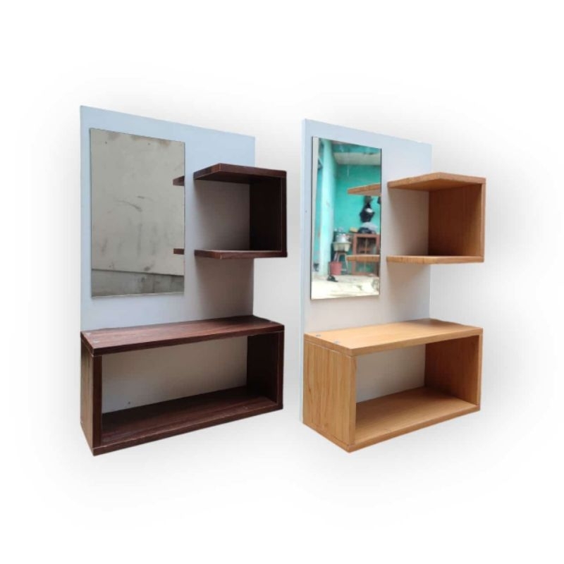 RAK KOSMETIK MAKEUP KACA GANTUNG SERBAGUNA / MEJA RIAS GANTUNG KAYU