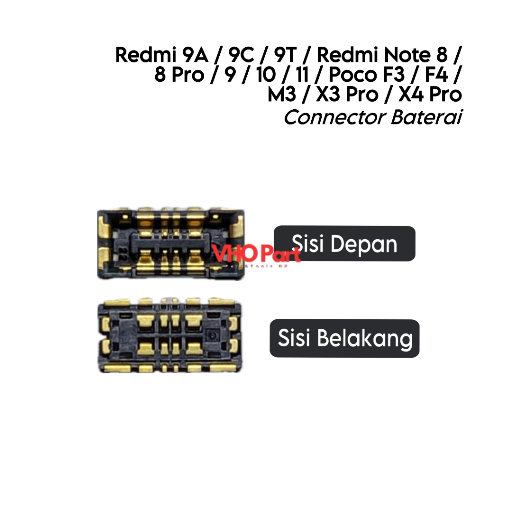 Konektor Baterai (DIMESIN) Redmi 9A / 9C / 9T / Redmi Note 8 8 Pro 9 10 11 / Pocophone Poco F3 F4 M3