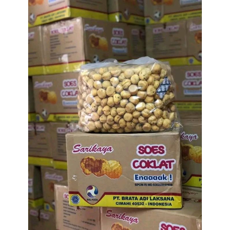 

Soes kering isi coklat