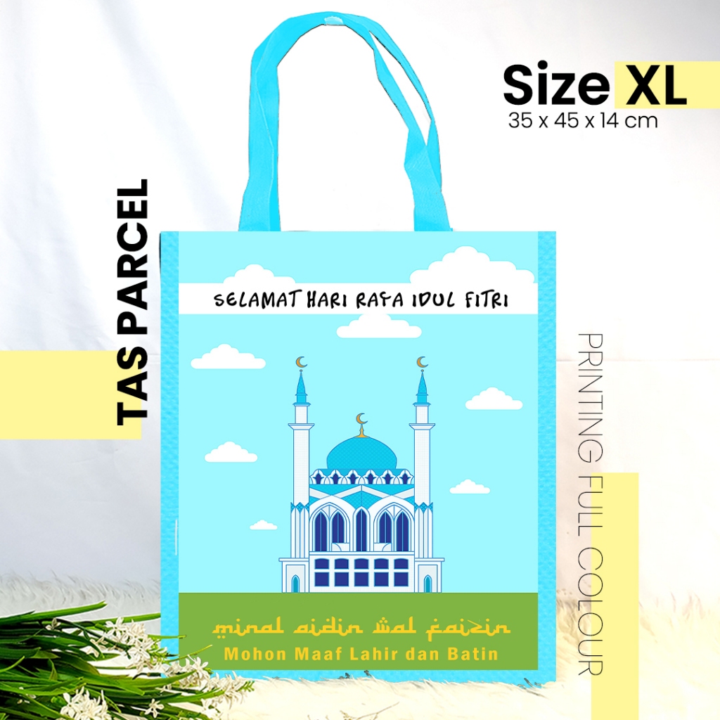 

TAS LEBARAN BESAR BLUESKY UKURAN 35x45 - GOODIEBAG IDUL FITRI / TAS PARCEL PRINTING
