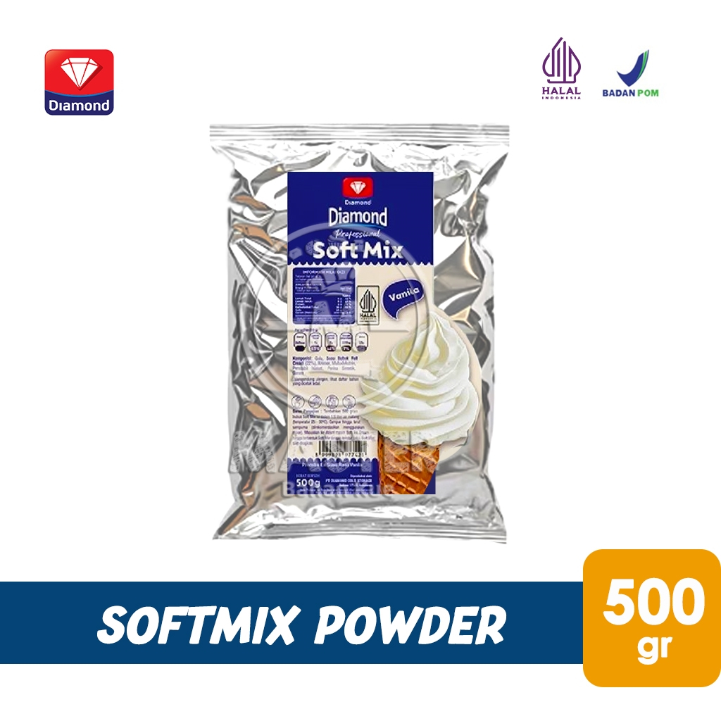 Diamond Soft Mix Vanilla Ice Cream / Bubuk Soft Es Krim Rasa Vanilla (500gr)