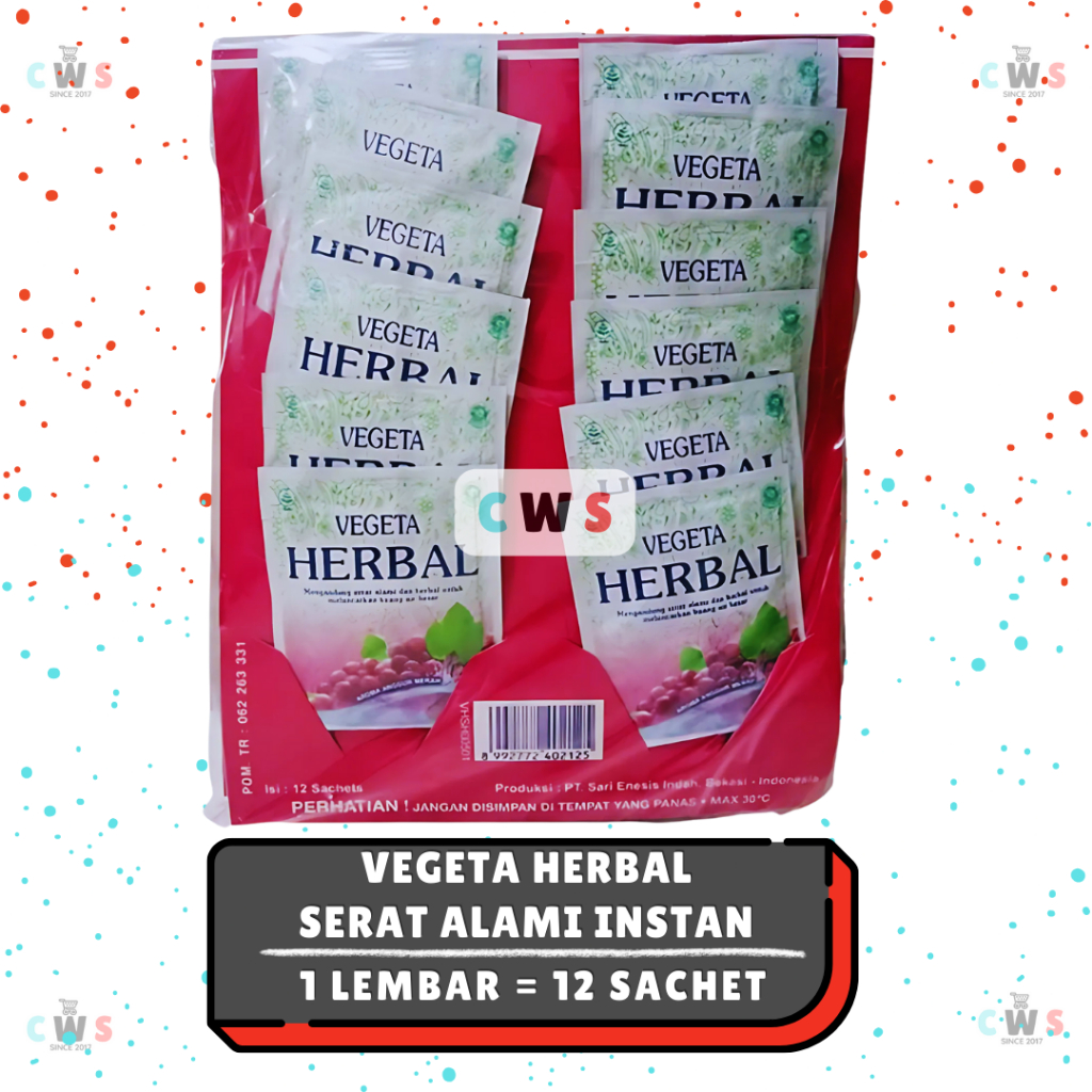 

VEGETA HERBAL Anggur Serat Alami Instan Sachet - 1 Lembar / 12 Pcs