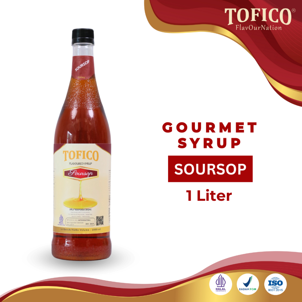 

Syrup Soursop Tofico / Sirup Rasa Sirsak Premium 1 Liter / Tofico Syrup Official