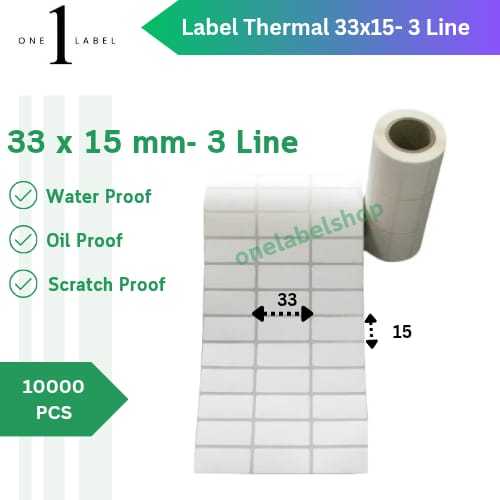 

ONELABEL Label Thermal 33x15mm-3 Line isi 10000 PCS