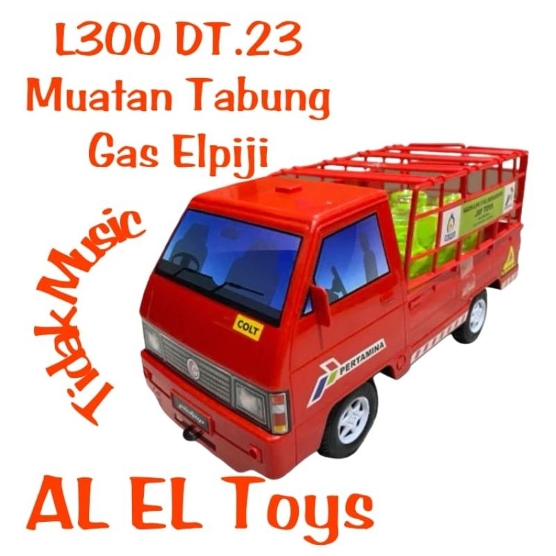 Mainan Anak Mobil Pick Up L300 Muatan Tabung Gass Elpiji DT.23 // Mainan Mobil Pick Up L300 Muat Gas