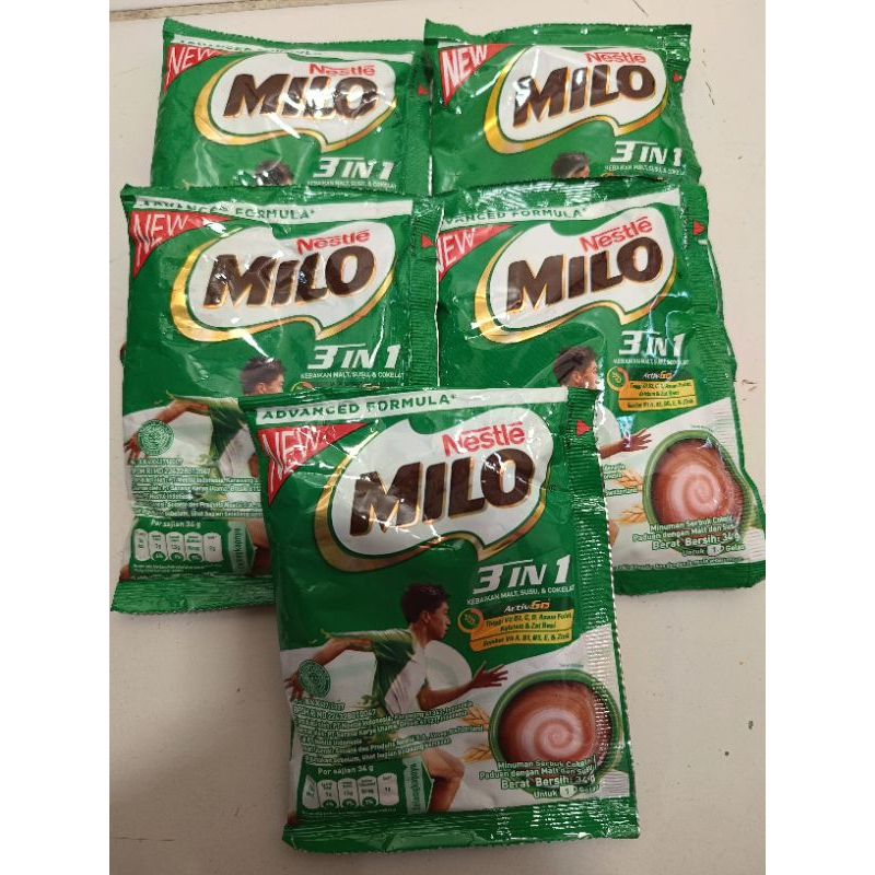 

Milo 3in1 sachet @34gr isi 5 sachet