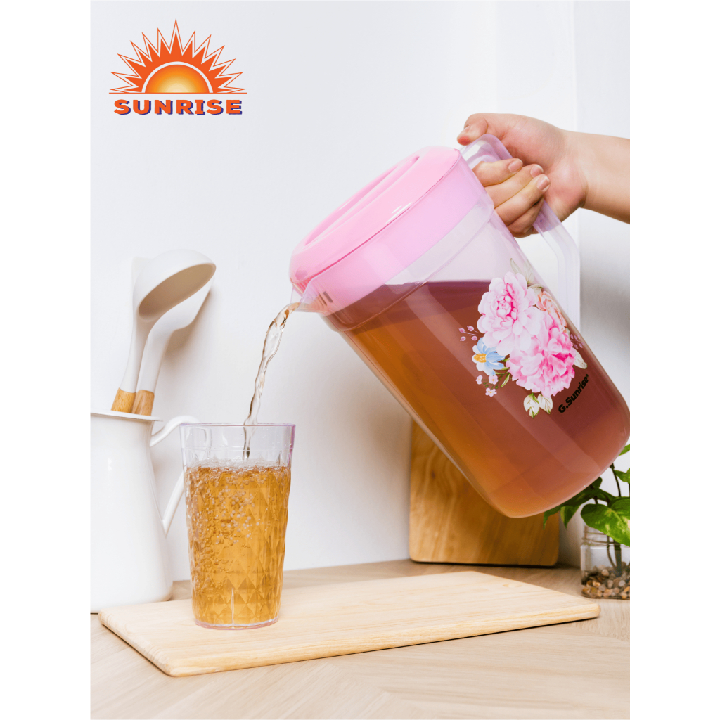 SUNRISE SET TEKO ESKAN 4,1LITER + 3 GELAS DIAMOND BPA FREE