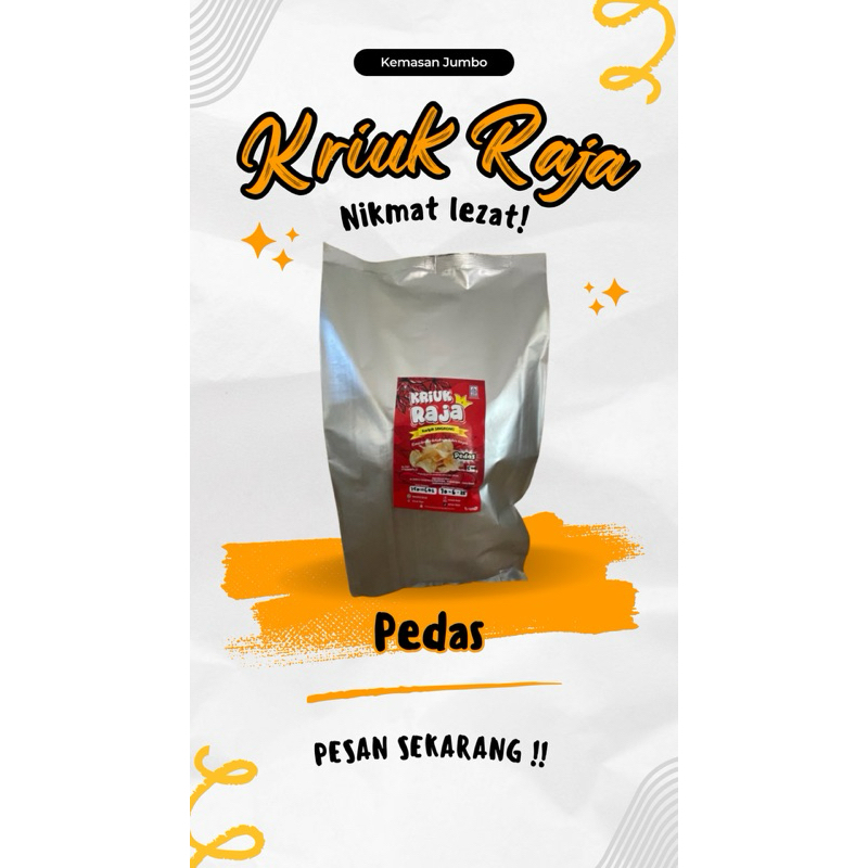 

Jumbo 300 Gr Kriuk Raja Keripik Singkong Pedas