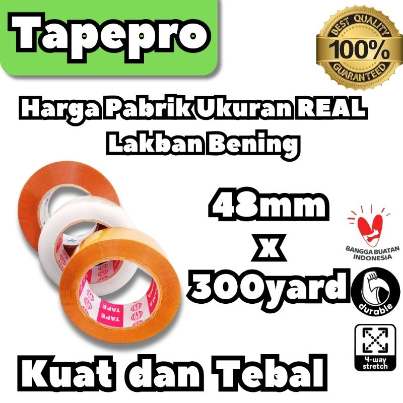 

Tapepro Lakban OPP BENING COKLAT 48mm X 200yard 300yard Super Lengket