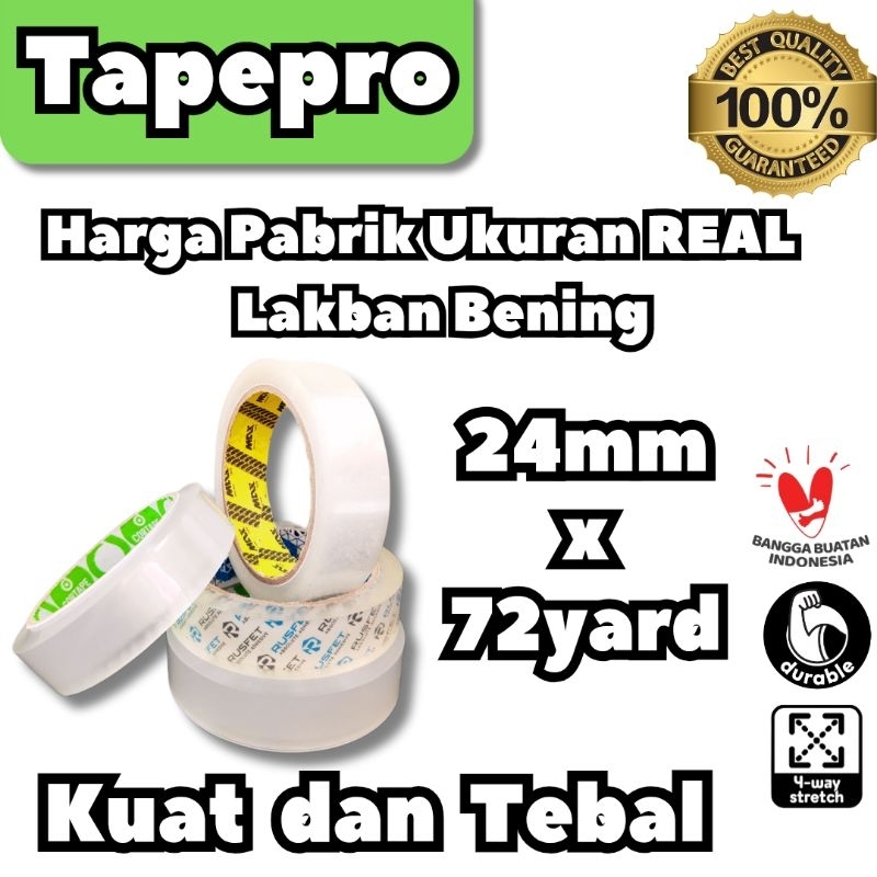 

Tapepro Lakban OPP Bening Coklat 24mm x 72yard Super Lengket