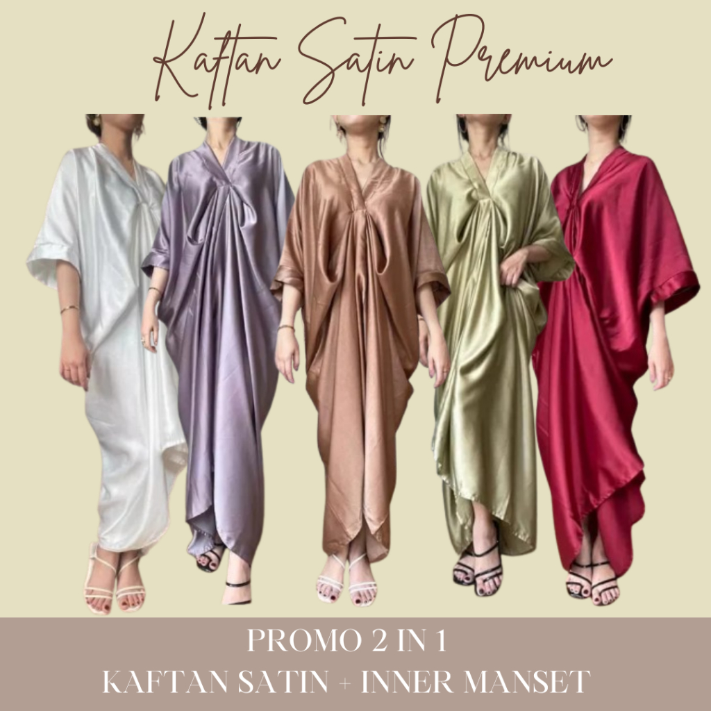 TERLARIS kaftan satin premium kaftan polos kaftan hari raya kaftan lebaran kaftan kondangan DRESS KA