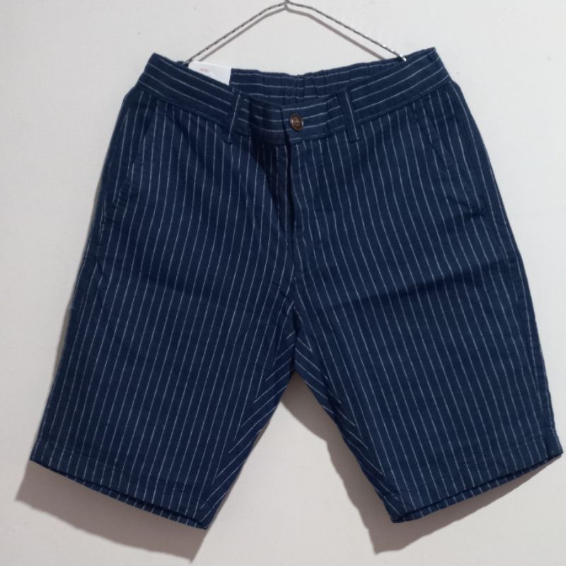 celana pendek pria NAVY STRIPE giordano original