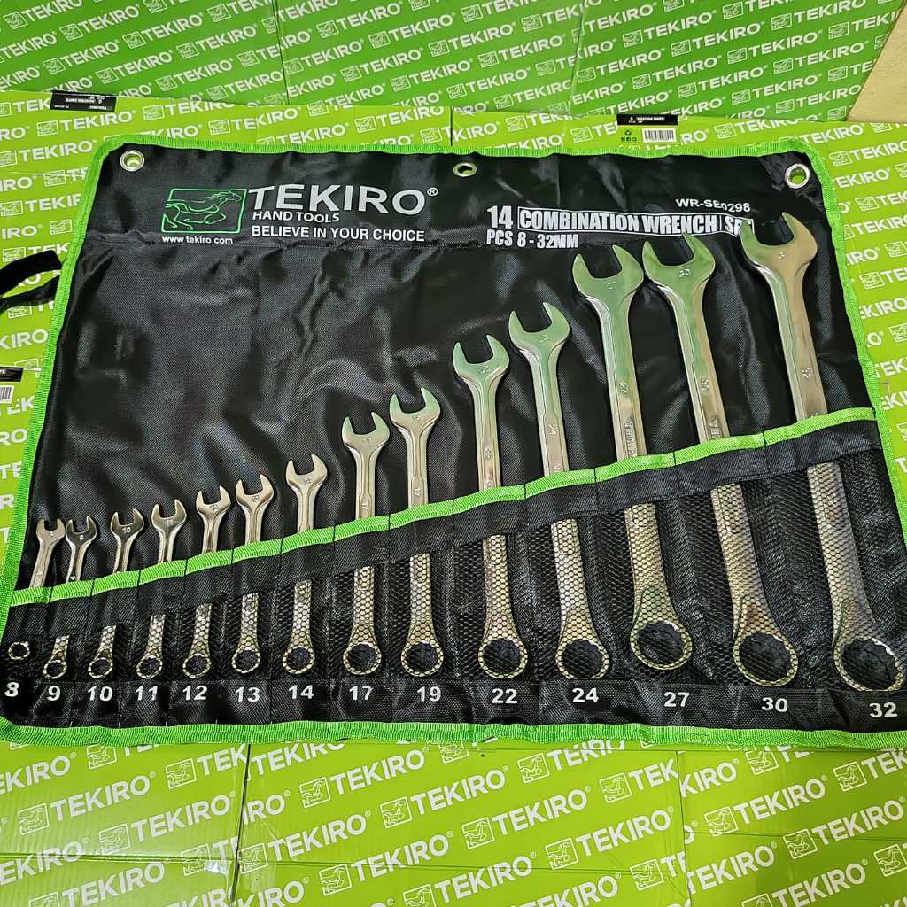 TEKIRO LENGKAP Kunci 8-32 mm Kunci Ring Pas Combination Wrench 14 Pcs / Kunci ring set 8 pcs TEKIRO 