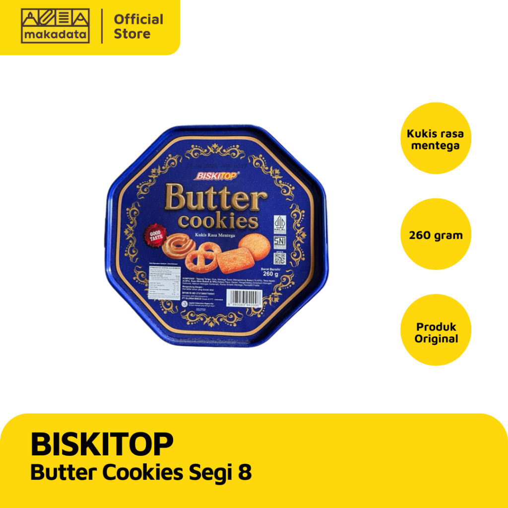 

BISKITOP BUTTER COOKIES 260 GR SEGI 8 MURAH