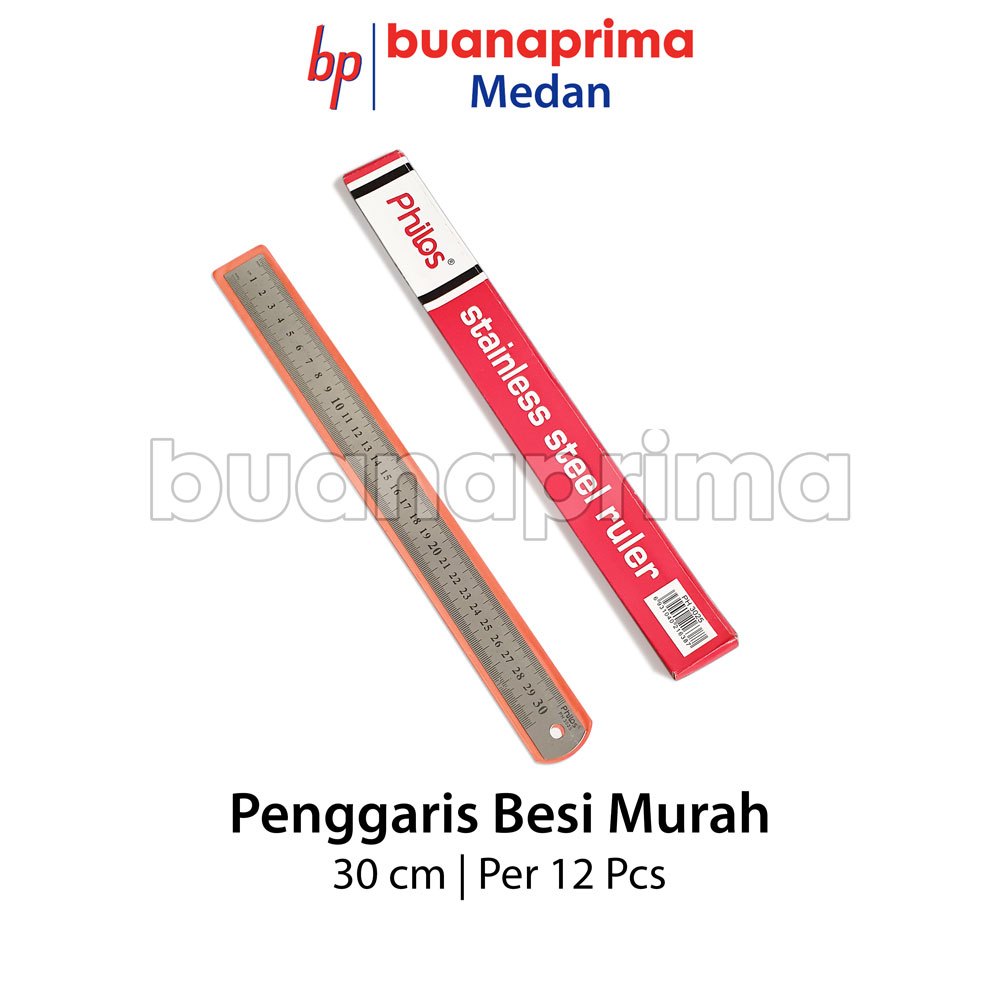 

PENGGARIS BESI PER LUSIN 30 cm isi 12 pcs Rol Metal Murah Tipis Ruler