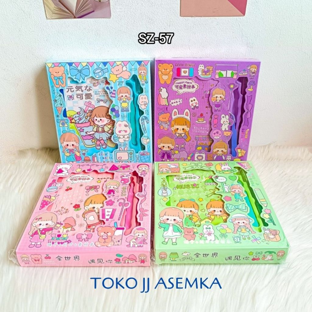 

SET STICKER SZ-57 STICKER PINSET CUTTER PEN JURNALING DIY KREATIFITAS ANAK MURAH GROSIR COD