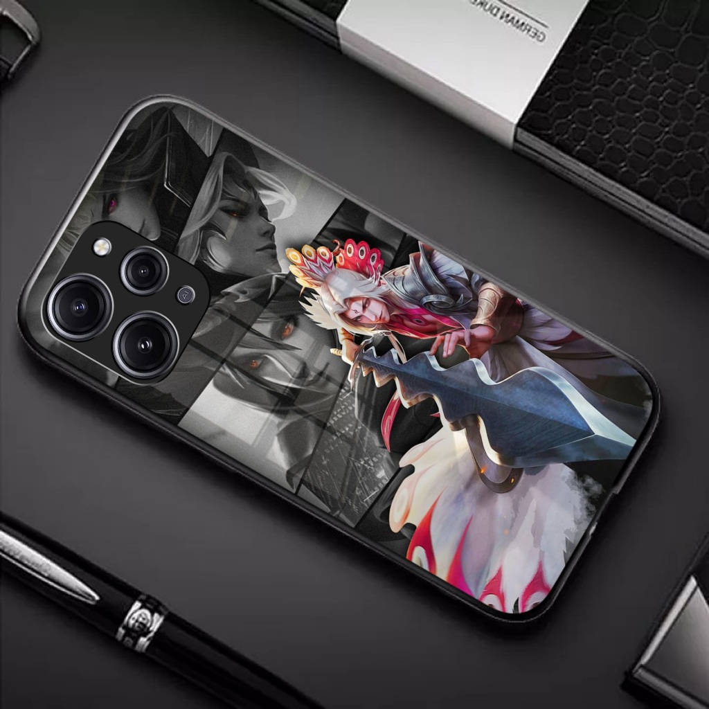 (U36) Softcase Glass Kaca Kilau Mobile Legends Redmi 12 Terbaru - Pelindung Handphone Casing Antigor