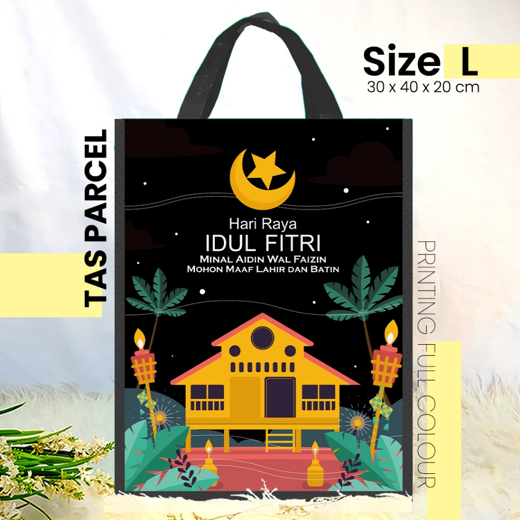 

TAS PARCEL PRINTING HITAM RUMAH UKURAN SEDANG 30x40 – GROSIR TAS LEBARAN MURAH / TAS IDUL FITRI