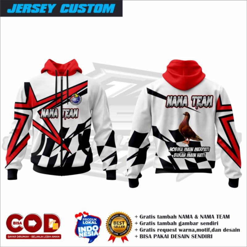 jaket merpati balap/jaket merpati custom/jaket merpati bebas request desain/jaket merpati full print