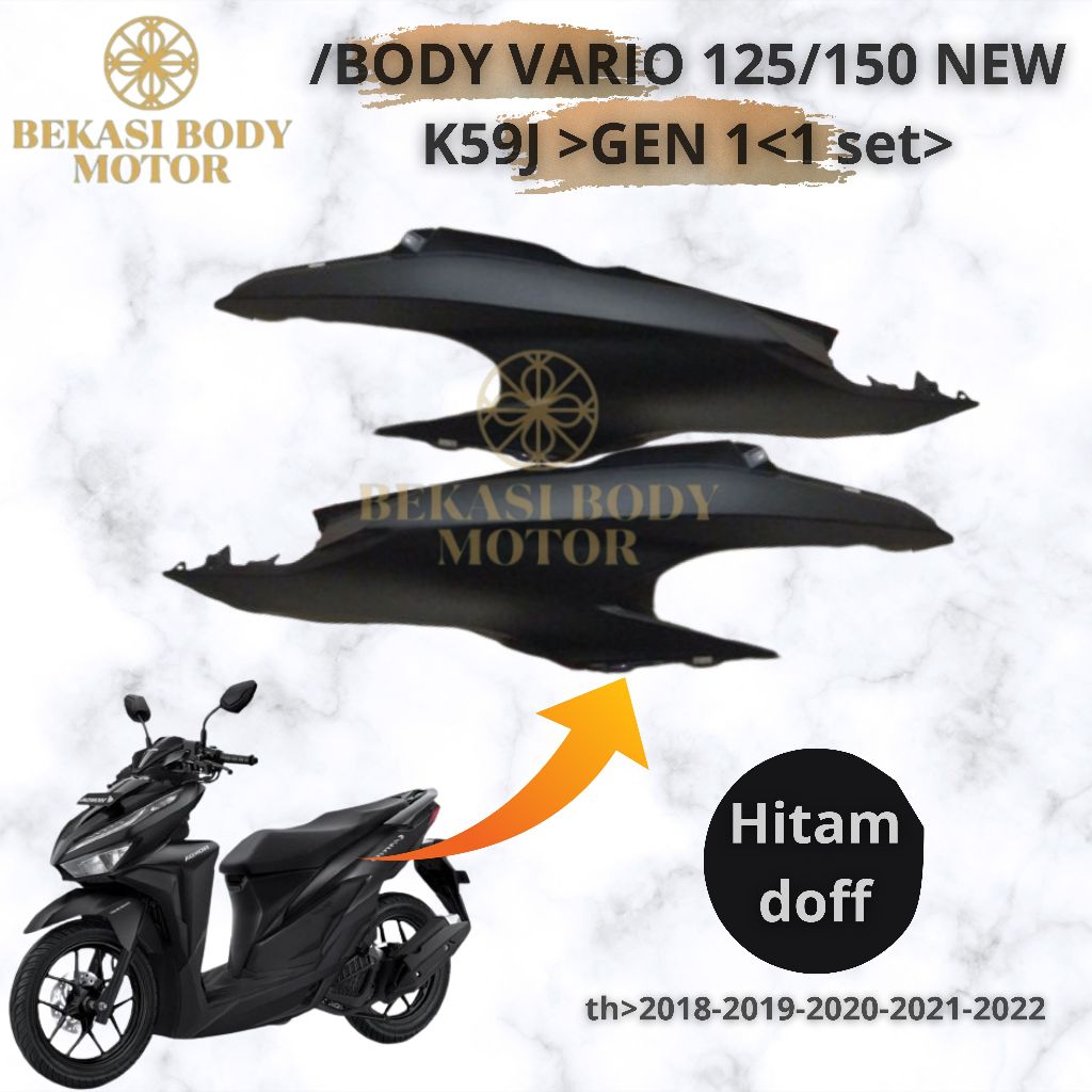 COVER BODY KANAN KIRI VARIO NEW 2019-2020 / BODY BELAKANG VARIO NEW K59J HITAM DOFF K59J