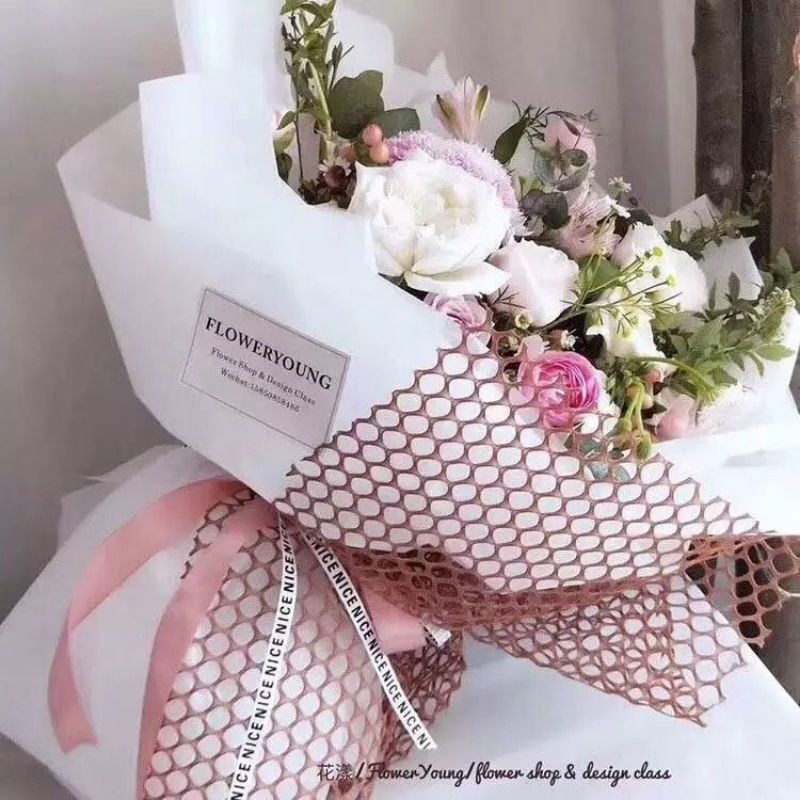 

FLOWER WRAPPING PAPER JARING BULAT - JARING MESH KOREAN BULAT - Kertas Jaring Buket Bunga 1 Roll Korean Jaring Bulat - AF403