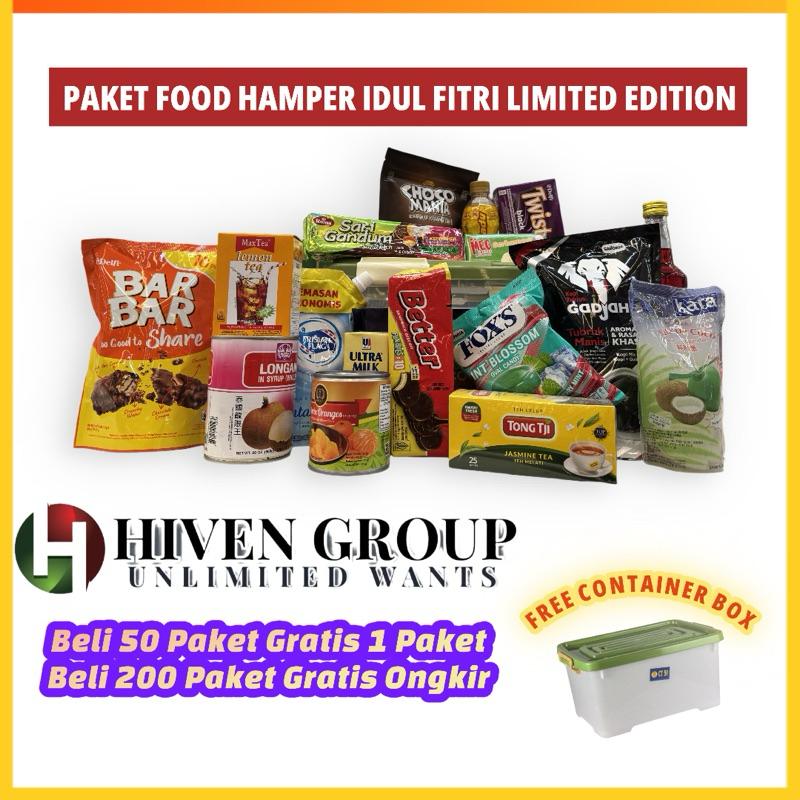 

PAKET FOOD A PARSEL HAMPER IDUL FITRI GRATIS CONTAINER BOX