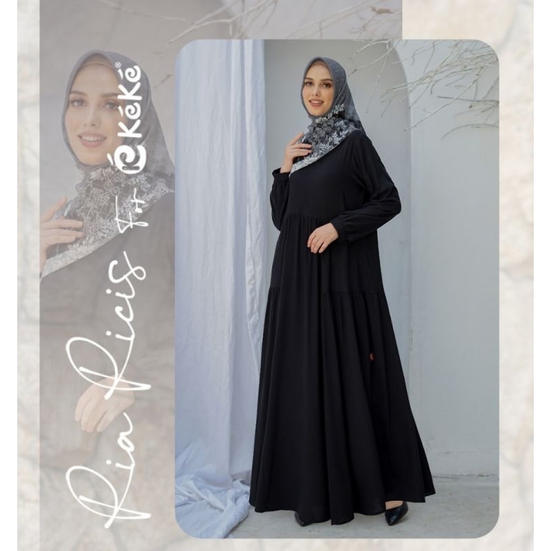 ORI Gamis Rayon Keke Serena Hitam XXL