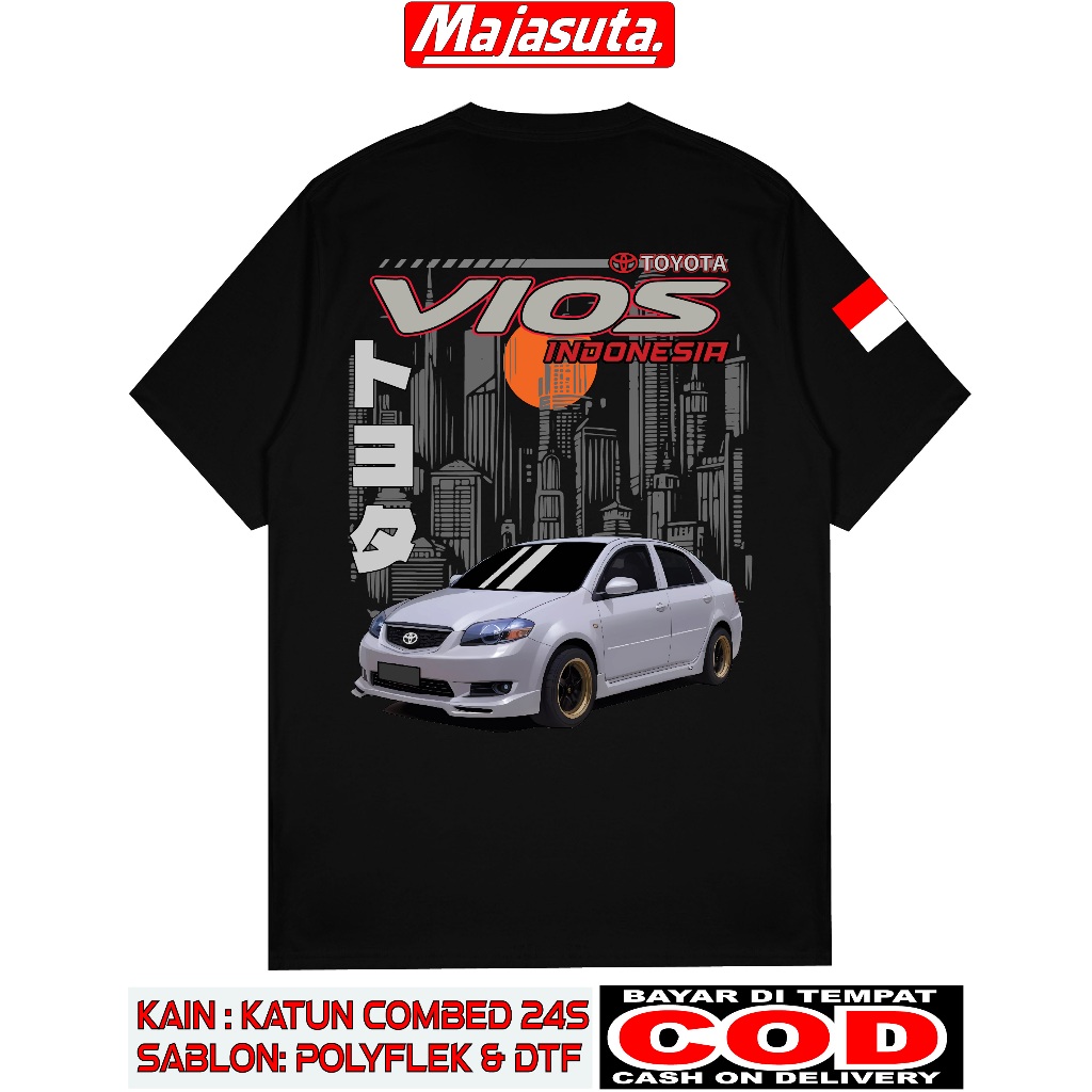 KAOS TOYOTA VIOS OLD INDONESIA M4 COMBED 24S BISA COD//KAOS CLUB//KAOS COMUNITAS//KAOS DISTRO