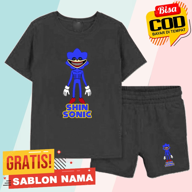 Stelan Kaos Anak Sonic Char / Baju Stelan Anak Laki Laki & Perempuan