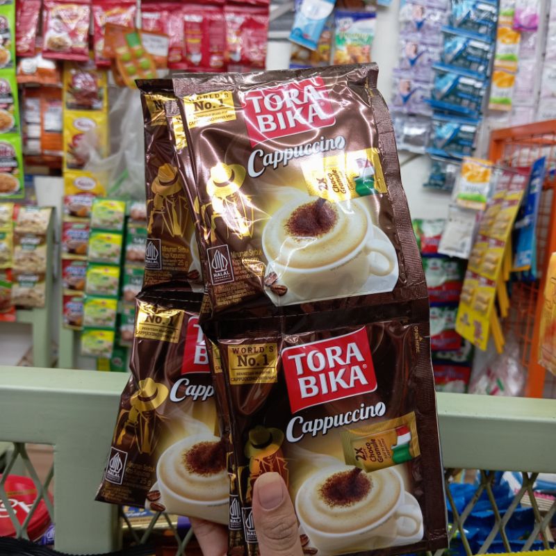 

Kopi Tora Bika Cappuccino Extra Choco Granule Isi 10 25gr