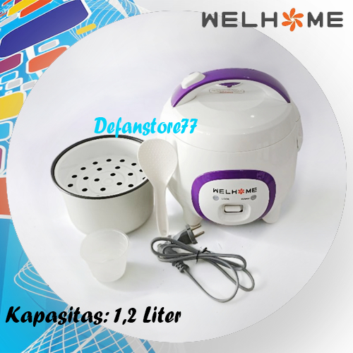 Rice Cooker Mini Welhome 1,2 Liter - Mejikom Penanak Nasi 1,2L 3in1 Serbaguna Welhome WRC-1211 Promo