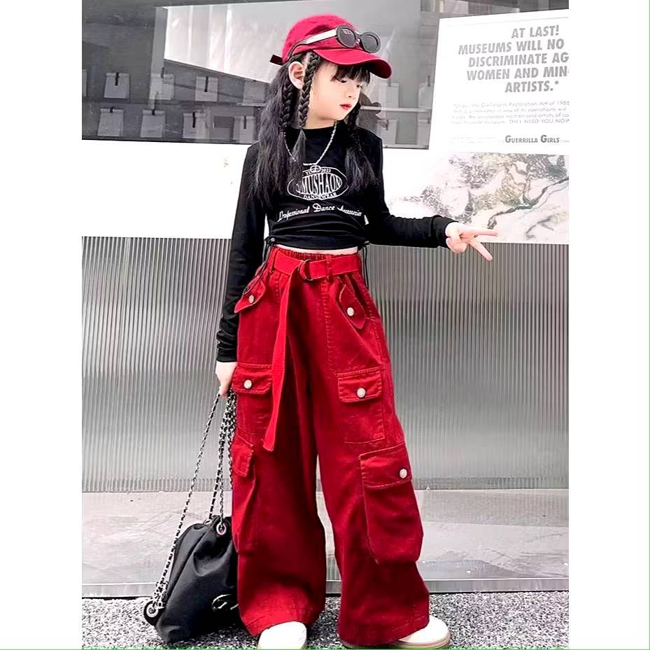 【Wanita_id】Celana Cargo Anak Perempuan Cargo Pants | Celana Panjang baggy pants Anak Perempuan Terba
