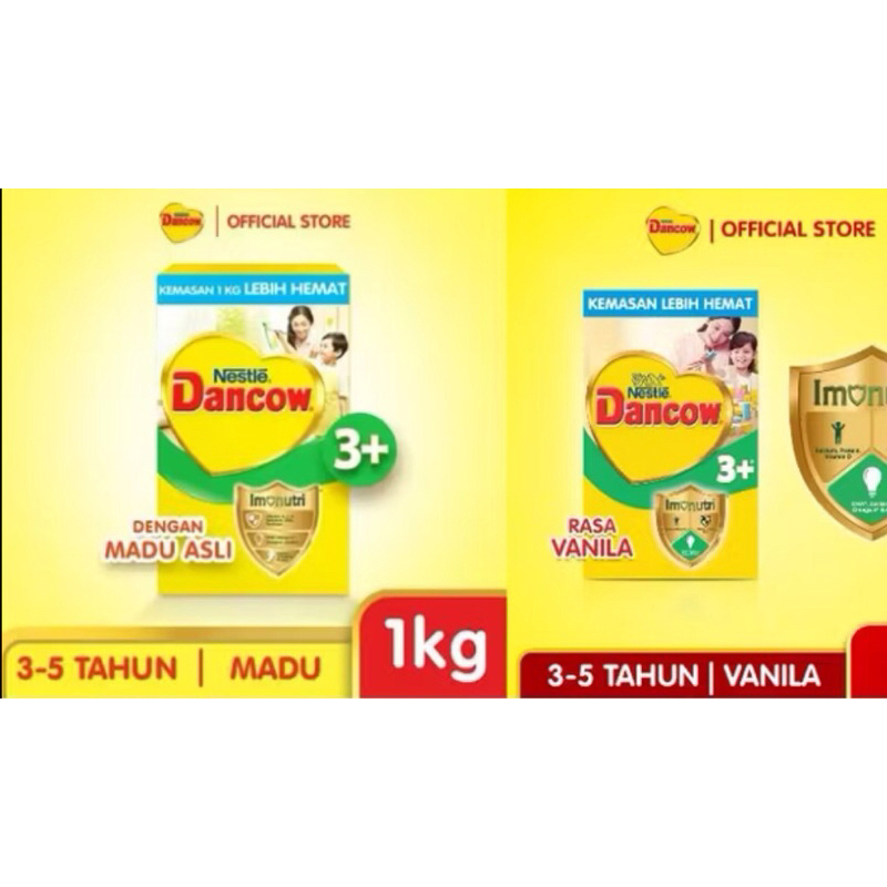 

DANCOW 3+ Rasa Madu / Vanila 3-5 tahun Box 1000g/1Kg