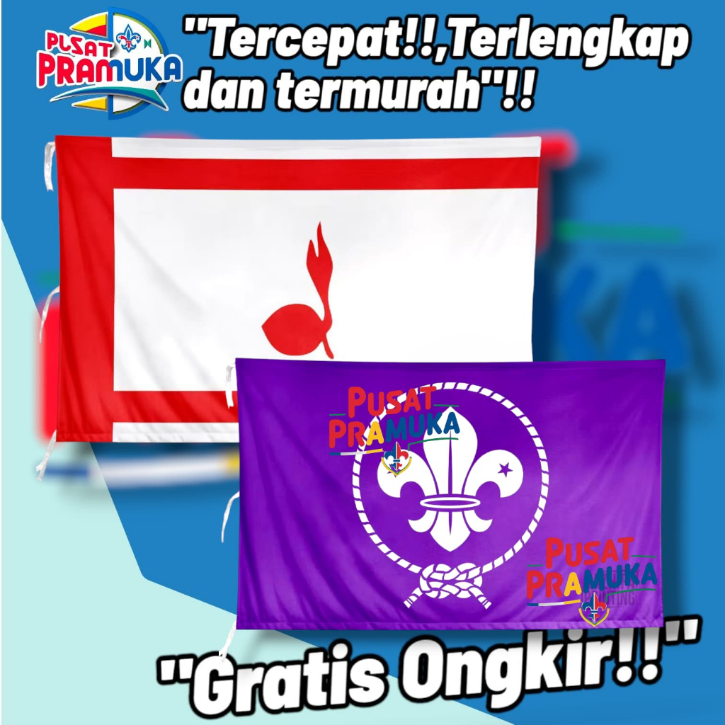 Bendera pramuka tunas kelapa pandu wosm 80x120 cm
