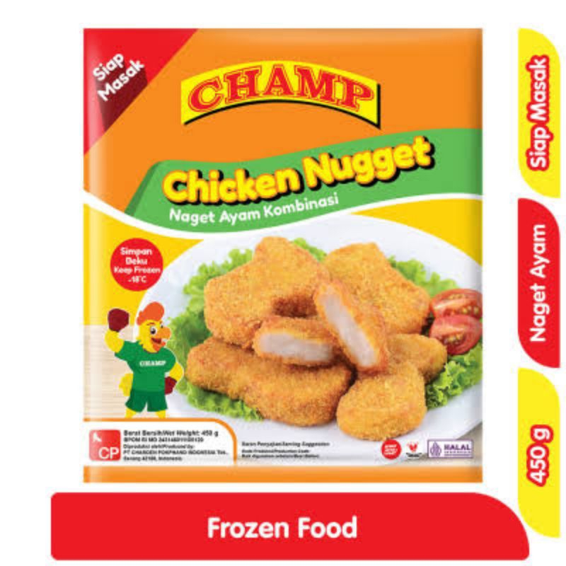 

CHAMP CHICKEN NUGGET NAGET AYAM NUGET AYAM 450 GRAM