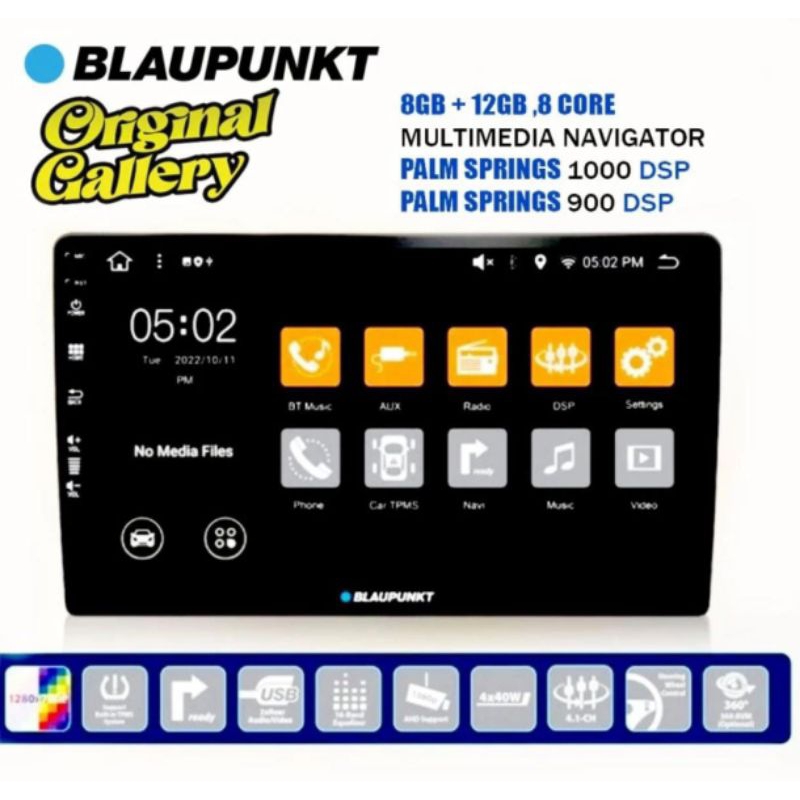 Blaupunkt Head Unit Android Blaupunkt Palm Springs 9 inch Ram 8/128 GB 8 Core I3 Head Unit Android