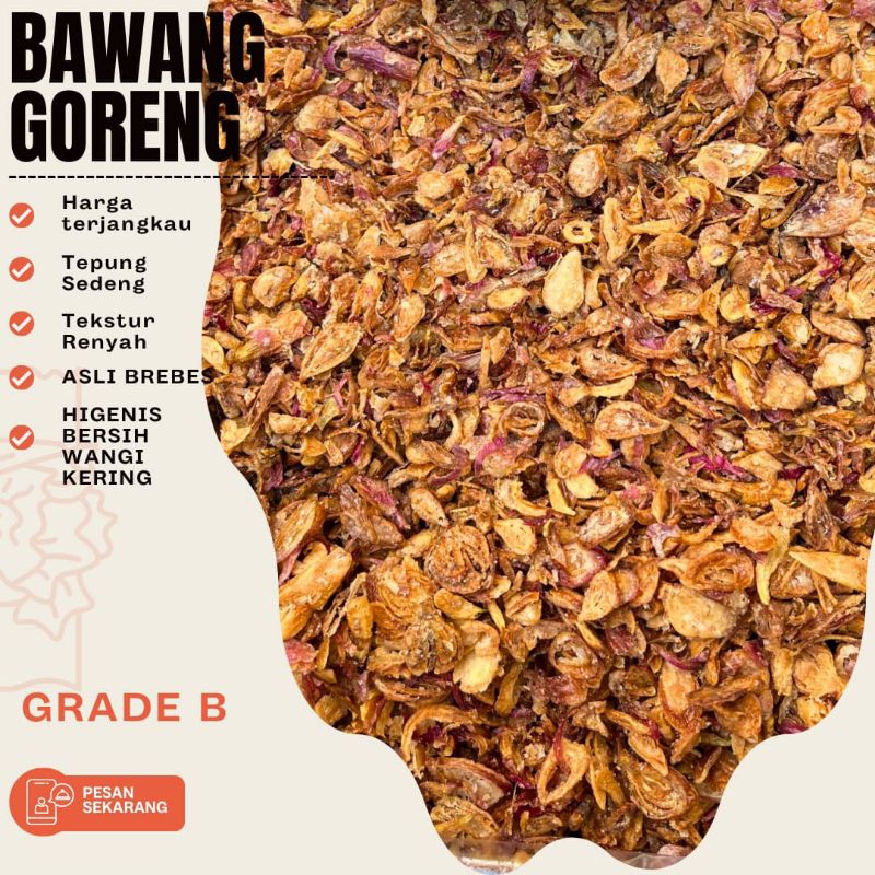 

1/2kg Bawang Goreng Asli Brebes 500Gr Brambang Goreng Brebes