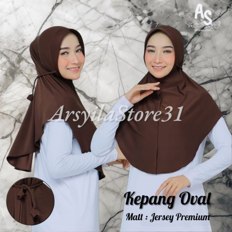Jilbab instan kerudung hijab bergo instan tali kepang motif polos