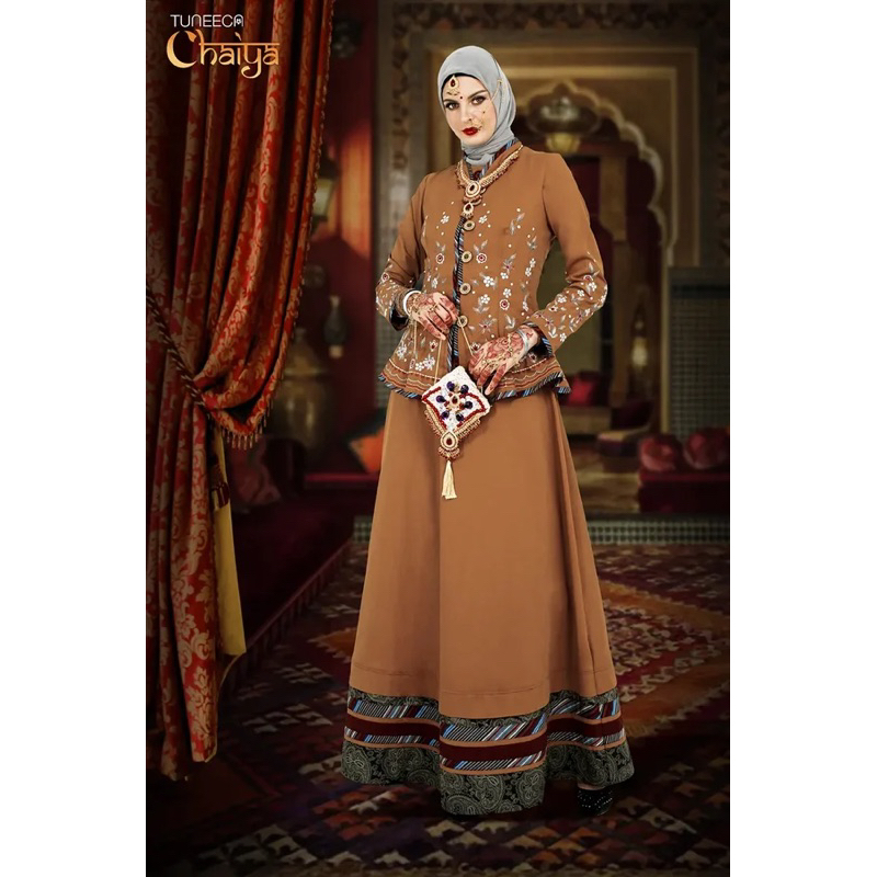 TUNEECA GAMIS MAHIRA NAQVI T-0325005 (TUNEECA CHAIYA ) /GAMIS MEWAH RAYA SERIES /BAJU LEBARAN MEWAH 